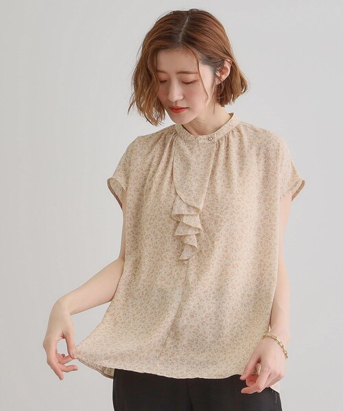 grove(グローブ)の「フロントラッフルフリルブラウス(シャツ/ブラウス・レディース・パープル系1/オフホワイト/ブラック/イエロー系・03/02/04/01/05)」の14枚目の写真