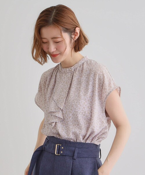 grove(グローブ)の「フロントラッフルフリルブラウス(シャツ/ブラウス・レディース・パープル系1/オフホワイト/ブラック/イエロー系・03/02/04/01/05)」の18枚目の写真