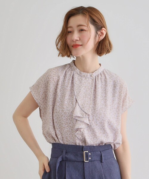 grove(グローブ)の「フロントラッフルフリルブラウス(シャツ/ブラウス・レディース・パープル系1/オフホワイト/ブラック/イエロー系・03/02/04/01/05)」の19枚目の写真