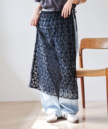 フラワーレースチュールラップスカート