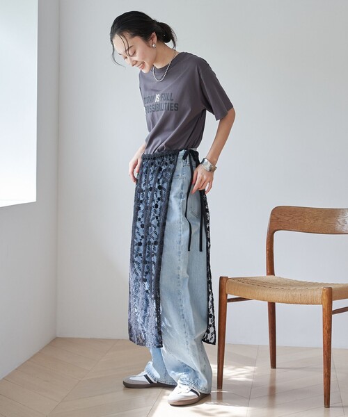 セール】フラワーレースチュールラップスカート（スカート