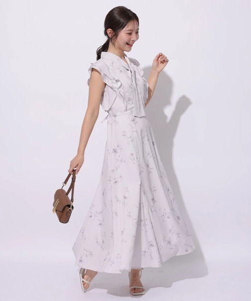 Apuweiser-riche（アプワイザーリッシェ）の「ボウタイプリントナローワンピース（ワンピース・レディース・ライトブルー/ピンクベージュ・0/1/2）」の8枚目の写真