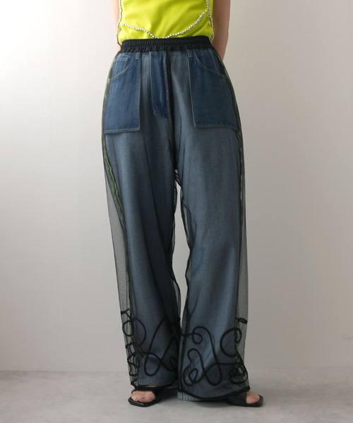 bohmal（ボマール）の「裾コード刺繍チュールレイヤードパンツ（その他パンツ・レディース・アイボリー/ブラック・FREE）」の13枚目の写真