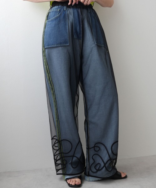 bohmal（ボマール）の「裾コード刺繍チュールレイヤードパンツ（その他パンツ・レディース・アイボリー/ブラック・FREE）」の21枚目の写真