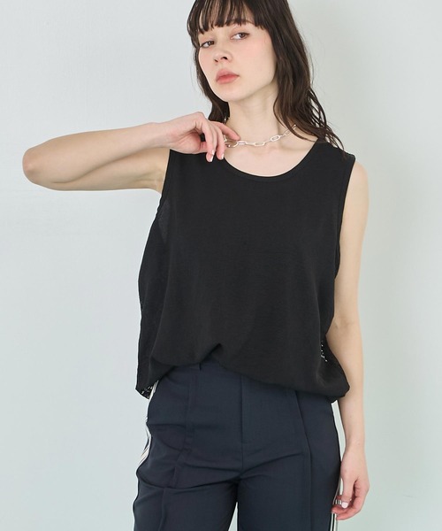 ANAP（アナップ）の「バックレースタンクトップ（タンクトップ・レディース・ホワイト/ブラック・FREE）」の3枚目の写真