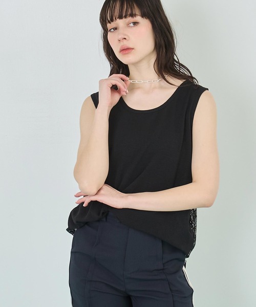 ANAP（アナップ）の「バックレースタンクトップ（タンクトップ・レディース・ホワイト/ブラック・FREE）」の4枚目の写真