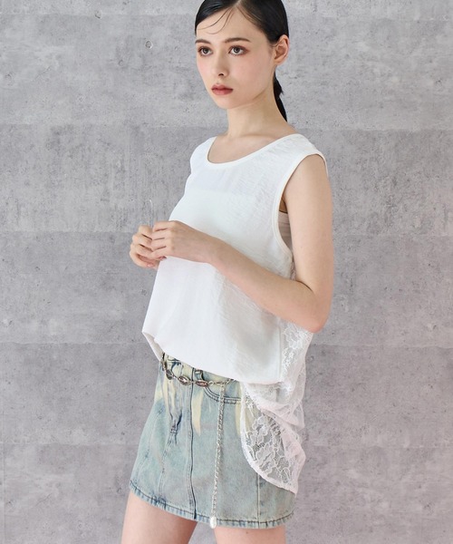 ANAP（アナップ）の「バックレースタンクトップ（タンクトップ・レディース・ホワイト/ブラック・FREE）」の8枚目の写真