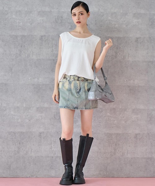 ANAP（アナップ）の「バックレースタンクトップ（タンクトップ・レディース・ホワイト/ブラック・FREE）」の10枚目の写真