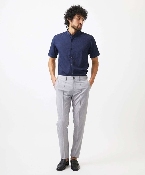 MICHEL KLEIN HOMME (ミッシェルクランオム)の「【セットアップ】バンドカラー半袖シャツ(シャツ/ブラウス・メンズ・ライトグレー/ブラック/ネイビー・MEDIUM/LARGE/X-LARGE)」の16枚目の写真