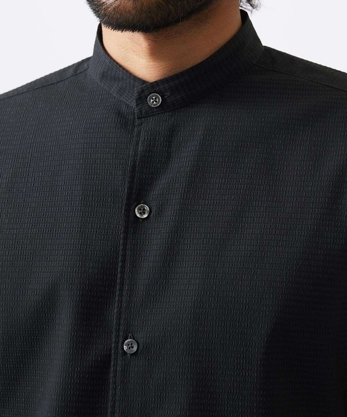 MICHEL KLEIN HOMME (ミッシェルクランオム)の「【セットアップ】バンドカラー半袖シャツ(シャツ/ブラウス・メンズ・ライトグレー/ブラック/ネイビー・MEDIUM/LARGE/X-LARGE)」の10枚目の写真