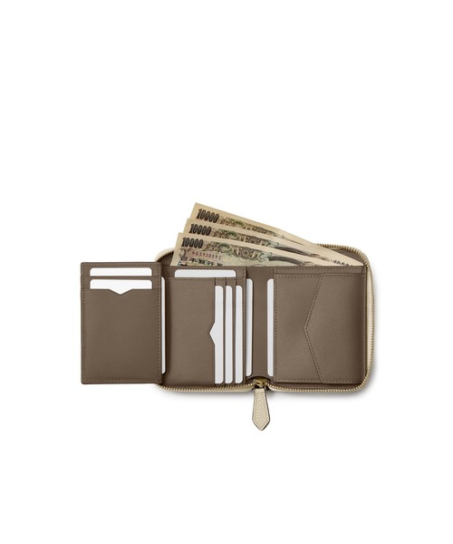 ミディアム ファンクショナル ジップウォレット シュリンクレザー