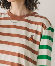 POP TRADING COMPANY | POP TRADING COMPANY/ポップトレーディングカンパニー miffy embroidered striped longsleeve t-shirt Tシャツ(Tシャツ/カットソー)