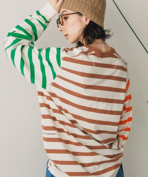 POP TRADING COMPANY（ポップトレーディングカンパニー）の「POP TRADING COMPANY/ポップトレーディングカンパニー miffy embroidered striped longsleeve t-shirt Tシャツ（Tシャツ/カットソー・メンズ・マルチ・L）」の9枚目の写真