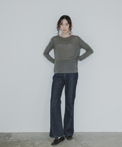 ADAWAS（アダワズ）の「ADAWAS/アダワス ULTRA SOFT GAUZE CREW-NECK 長袖Ｔシャツ フェイクレイヤード（Tシャツ/カットソー・レディース・チャコールグレー/ナチュラル・FREE）」の21枚目の写真