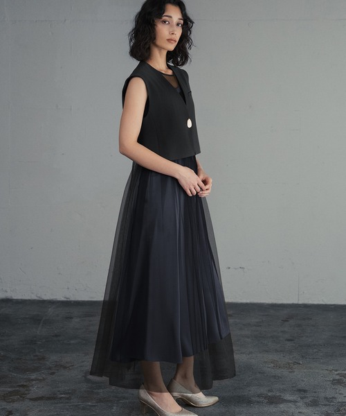 girl(ガール)の「ショートジレ セット チュールドレス 3点セット 結婚式 ワンピース パーティードレス オケージョンドレス お呼ばれ 二次会 成人式 同窓会 謝恩会(ドレス・レディース・ブラウン/グレー/ブラック・S/M/L)」の18枚目の写真