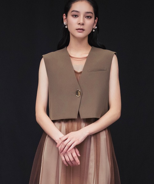 girl(ガール)の「ショートジレ セット チュールドレス 3点セット 結婚式 ワンピース パーティードレス オケージョンドレス お呼ばれ 二次会 成人式 同窓会 謝恩会(ドレス・レディース・ブラウン/グレー/ブラック・S/M/L)」の22枚目の写真