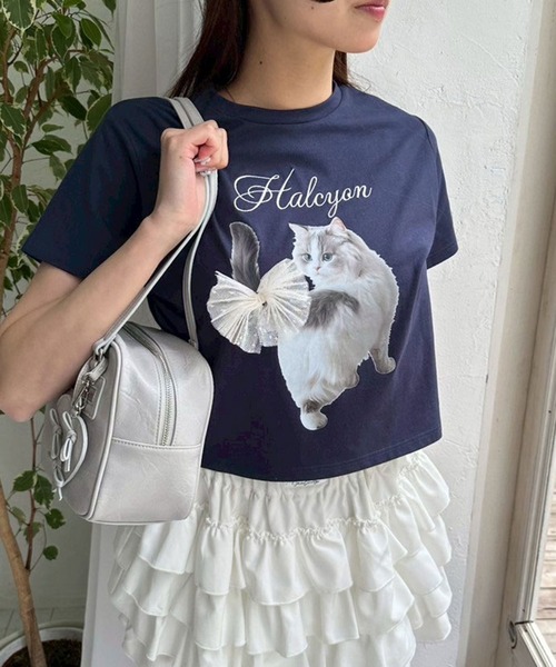 OLIVE des OLIVE(オリーブデオリーブ)の「アニマルアソートTシャツ(Tシャツ/カットソー・レディース・ラベンダー/ネイビー/オフホワイト/サックスブルー・FREE)」の3枚目の写真