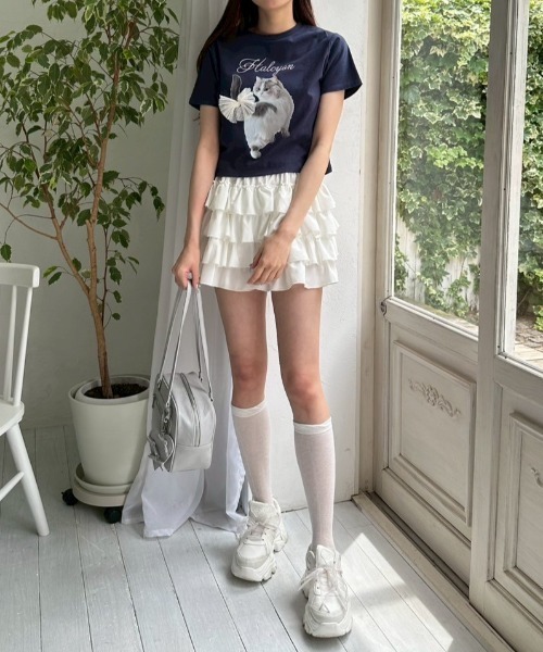 OLIVE des OLIVE(オリーブデオリーブ)の「アニマルアソートTシャツ(Tシャツ/カットソー・レディース・ラベンダー/ネイビー/オフホワイト/サックスブルー・FREE)」の18枚目の写真