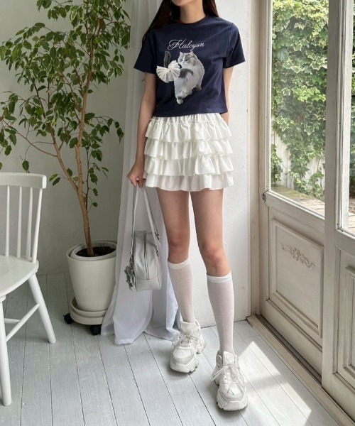 OLIVE des OLIVE(オリーブデオリーブ)の「アニマルアソートTシャツ(Tシャツ/カットソー・レディース・ラベンダー/ネイビー/オフホワイト/サックスブルー・FREE)」の19枚目の写真