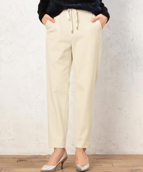 green label relaxing（グリーンレーベルリラクシング）の「CB COSMICWARM ST/ムジ パンツ（その他パンツ・レディース・オフホワイト/ネイビー/ライトグレー・38/40）」の2枚目の写真