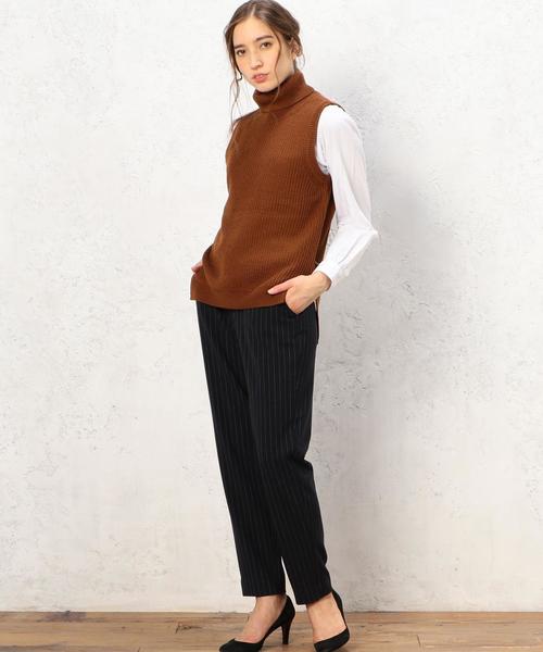 green label relaxing（グリーンレーベルリラクシング）の「CB COSMICWARM ST/ムジ パンツ（その他パンツ・レディース・オフホワイト/ネイビー/ライトグレー・38/40）」の10枚目の写真