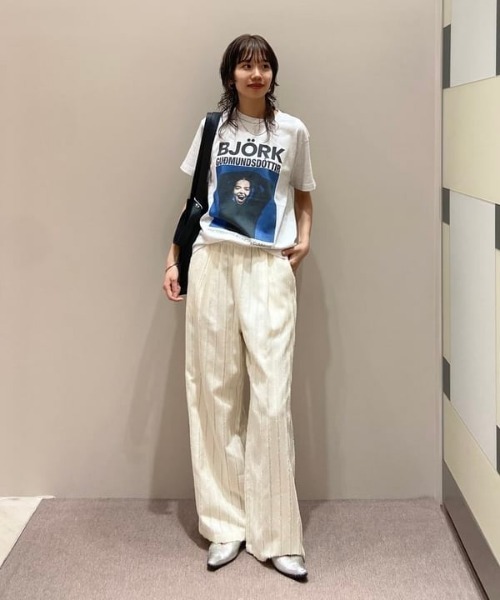tシャツ 「別注」Kevin Cummins / 「Bjork」Photo T(1) レディース 別注】Kevin Cummins /「Bjork」Photo T ①（Tシャツ/カットソー