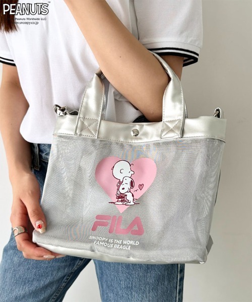 FILA(フィラ)★新商品★パフォーマンスミニバッグ セール】FILA(フィラ)/PEANUTSコラボ メッシュミニトートバッグ