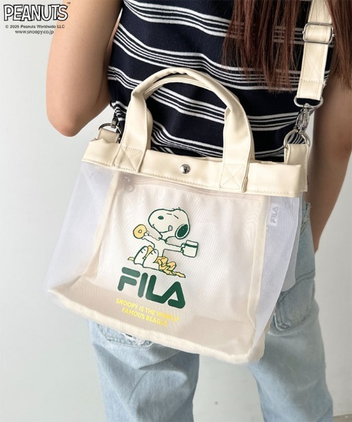 【FILA】 Summer Mesh Hobo Bag / 追跡付 セール】FILA(フィラ)/PEANUTSコラボ メッシュミニトートバッグ