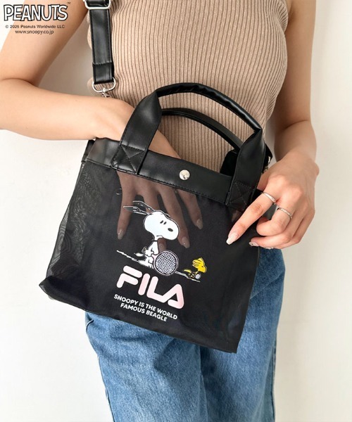 セール】FILA(フィラ)/PEANUTSコラボ メッシュミニトートバッグ