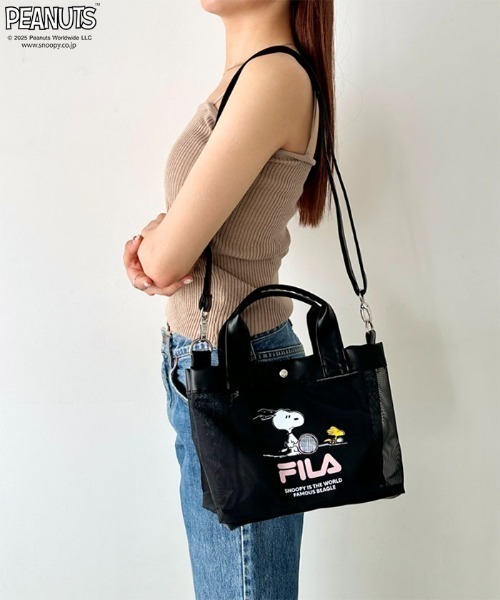FILA(フィラ)★新商品★パフォーマンスミニバッグ セール】FILA(フィラ)/PEANUTSコラボ メッシュミニトートバッグ