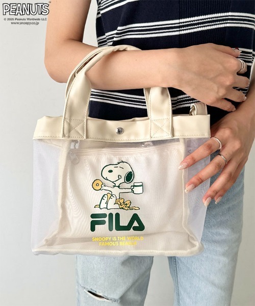 セール】FILA(フィラ)/PEANUTSコラボ メッシュミニトートバッグ