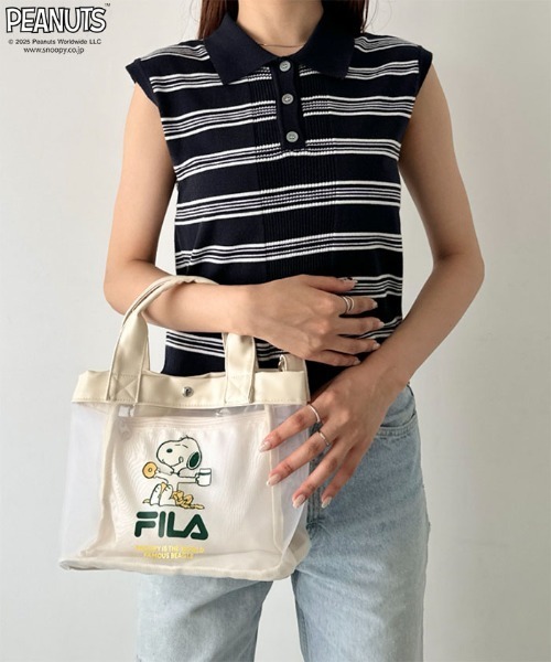 セール】FILA(フィラ)/PEANUTSコラボ メッシュミニトートバッグ