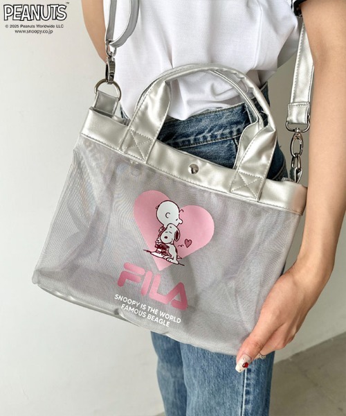 セール】FILA(フィラ)/PEANUTSコラボ メッシュミニトートバッグ