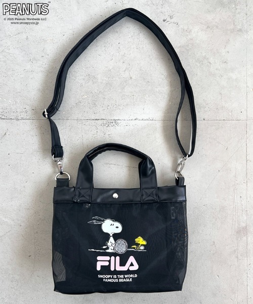 FILA(フィラ)★新商品★パフォーマンスミニバッグ セール】FILA(フィラ)/PEANUTSコラボ メッシュミニトートバッグ
