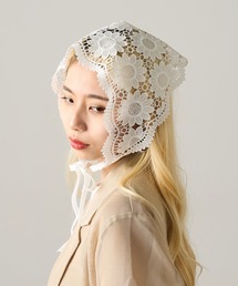 MAGASIN DE MODE Onjna | 【MAGASIN DE MODE Onjna】フラワーレースバブーシュカ ヘッドドレススカーフ OSWY(バンダナ/スカーフ)