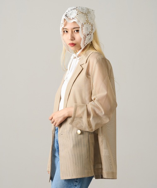MAGASIN DE MODE Onjna(マガジンデモードオンジェナ )の「【MAGASIN DE MODE Onjna】フラワーレースバブーシュカ ヘッドドレススカーフ OSWY(バンダナ/スカーフ・レディース・ブラック/ホワイト・FREE)」の5枚目の写真