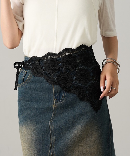 MAGASIN DE MODE Onjna(マガジンデモードオンジェナ )の「【MAGASIN DE MODE Onjna】フラワーレースバブーシュカ ヘッドドレススカーフ OSWY(バンダナ/スカーフ・レディース・ブラック/ホワイト・FREE)」の15枚目の写真