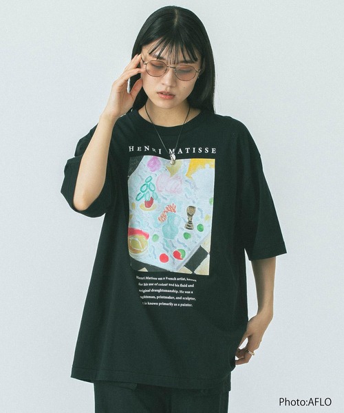 ROSE BUD（ローズバッド）の「(CREOLME)GRAPHIC H/S TEE（Tシャツ/カットソー・レディース・ピンク/ホワイト/ブラック・ONE SIZE）」の2枚目の写真