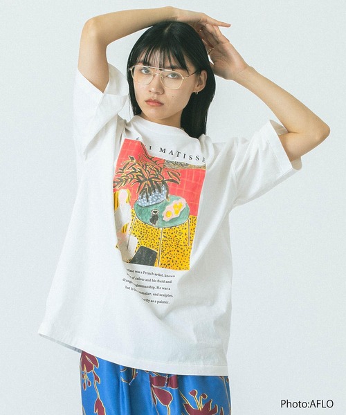 ROSE BUD（ローズバッド）の「(CREOLME)GRAPHIC H/S TEE（Tシャツ/カットソー・レディース・ピンク/ホワイト/ブラック・ONE SIZE）」の4枚目の写真