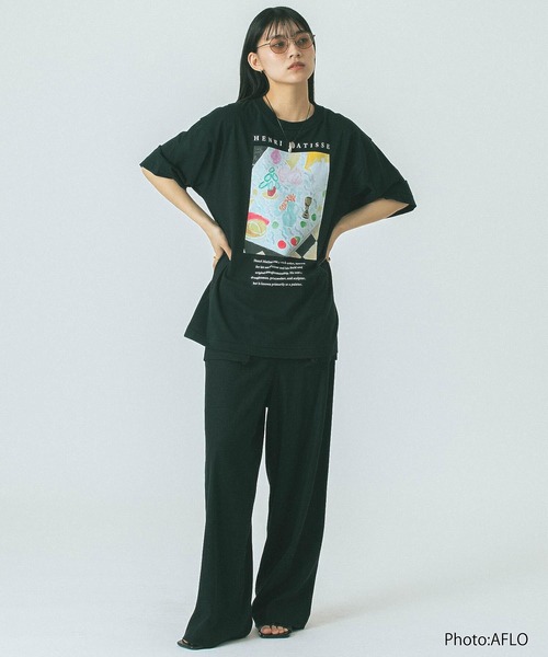 ROSE BUD（ローズバッド）の「(CREOLME)GRAPHIC H/S TEE（Tシャツ/カットソー・レディース・ピンク/ホワイト/ブラック・ONE SIZE）」の8枚目の写真