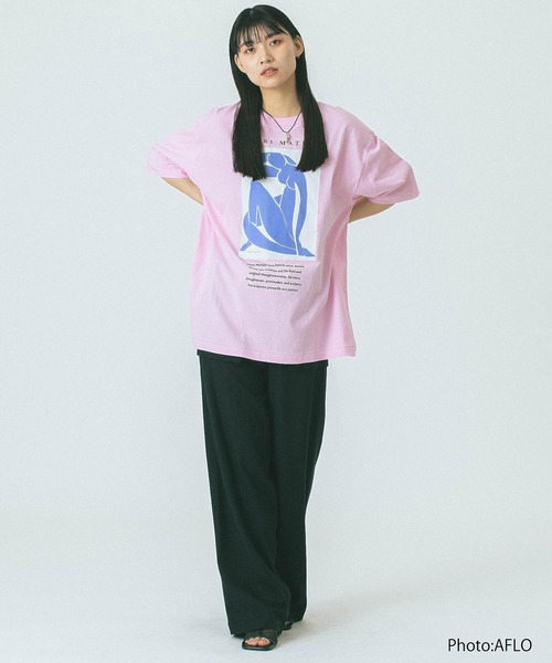 ROSE BUD（ローズバッド）の「(CREOLME)GRAPHIC H/S TEE（Tシャツ/カットソー・レディース・ピンク/ホワイト/ブラック・ONE SIZE）」の13枚目の写真