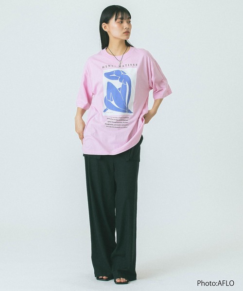 ROSE BUD（ローズバッド）の「(CREOLME)GRAPHIC H/S TEE（Tシャツ/カットソー・レディース・ピンク/ホワイト/ブラック・ONE SIZE）」の14枚目の写真
