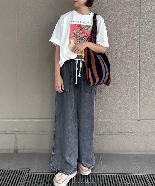 ROSE BUD（ローズバッド）の「(CREOLME)GRAPHIC H/S TEE（Tシャツ/カットソー・レディース・ピンク/ホワイト/ブラック・ONE SIZE）」の18枚目の写真