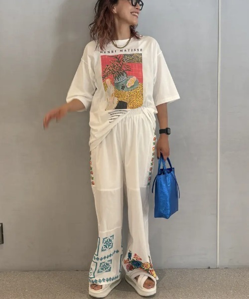 ROSE BUD（ローズバッド）の「(CREOLME)GRAPHIC H/S TEE（Tシャツ/カットソー・レディース・ピンク/ホワイト/ブラック・ONE SIZE）」の19枚目の写真