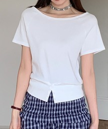 裾ボタンでこなれ感UP!ゆるシルエットカットソーTシャツ