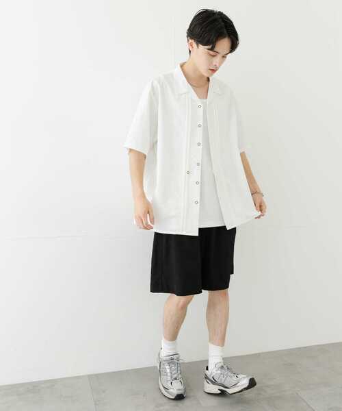 SENSE OF PLACE by URBAN RESEARCH（センスオブプレイスバイアーバンリサーチ）の「デザインオープンカラーショートスリーブシャツ（シャツ/ブラウス・メンズ・ブルー/ブラック/ホワイト・MEDIUM/LARGE）」の17枚目の写真