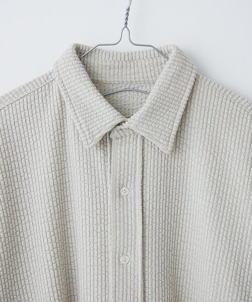 ブラウス シャツ 「UNISEX/SETUP対応」ストレッチシアサッカーショートスリーブシャツ レディース メンズ UNISEX/SETUP対応】ストレッチシアサッカーショートスリーブ