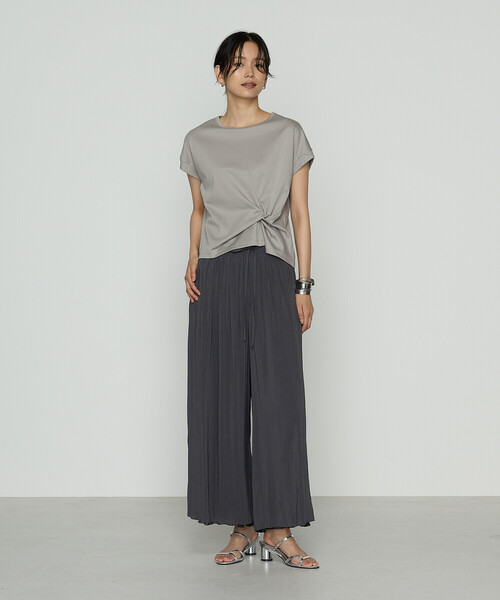 tシャツ コットン強撚ポンチ デザインタックシャツ レディース K.T KIYOKO TAKASE tシャツ コットン強撚ポンチ デザインタック