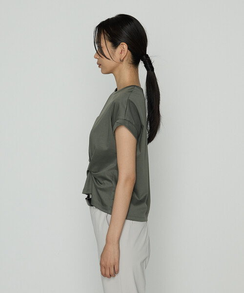 tシャツ コットン強撚ポンチ デザインタックシャツ レディース 一部WEB限定カラー 】コットン強撚ポンチ デザインタックシャツ