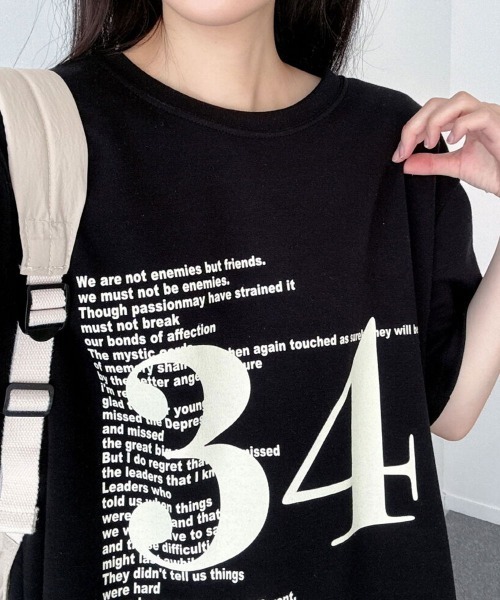 NANAHACHI(ナナハチ)の「オーバーサイズ ナンバリングTシャツ(Tシャツ/カットソー・レディース・ブラック/ブラウン/オートミール・FREE)」の16枚目の写真